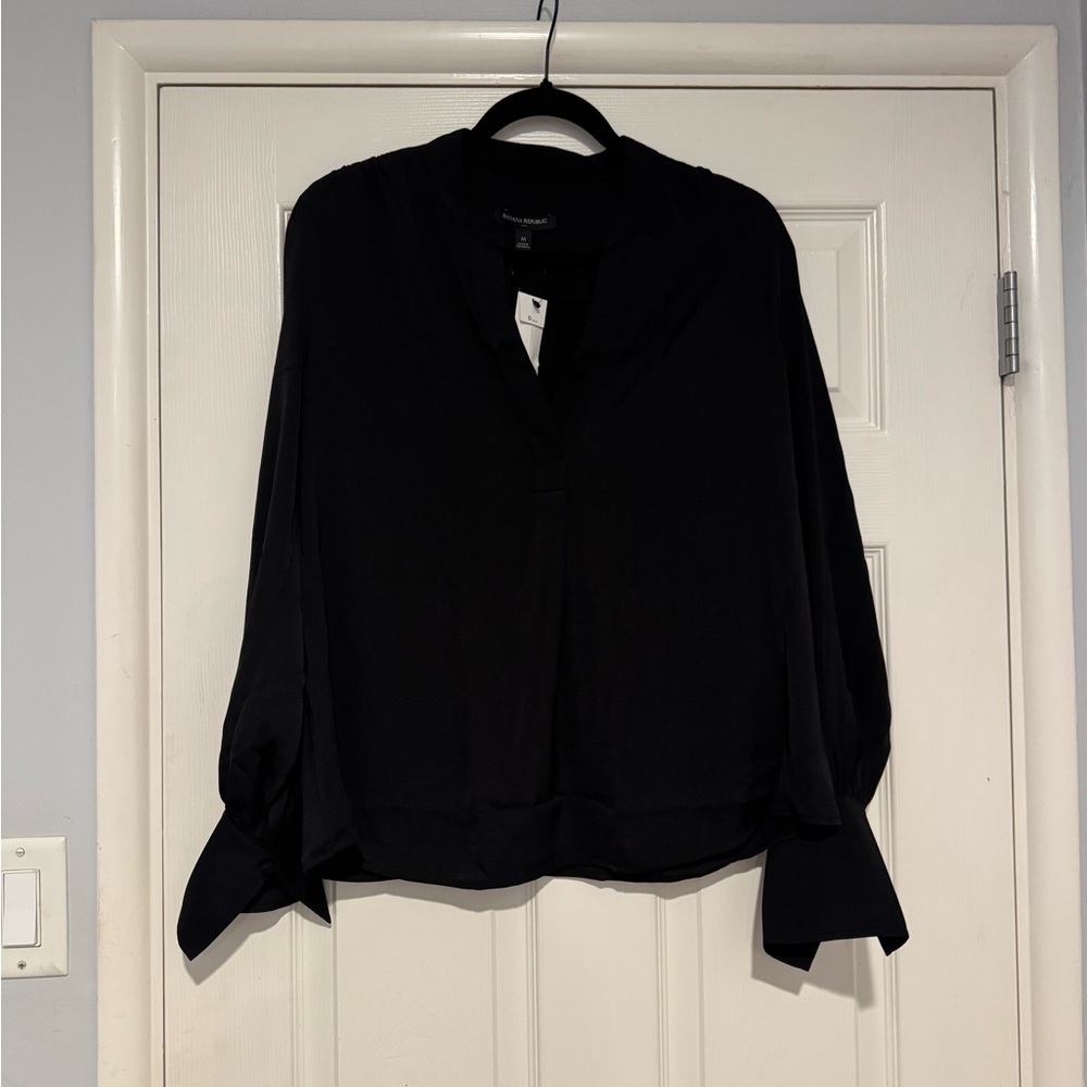 Black Satin Professional Blouse